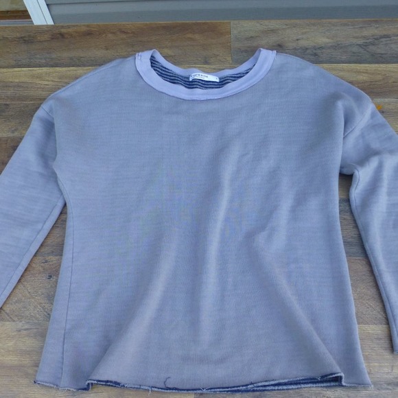 Stateside long sleeve sweatshirt S Rayon Made in USA Reversible stripe wide crew - Picture 9 of 12